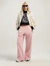 Palm Angels Flames Fitted Crew Sweatshirt In Neutral