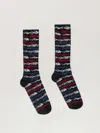 Palm Angels Flames Flag Jacquard Socks In Multi