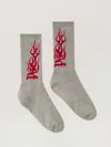 Palm Angels Flames Jacquard Socks In Gray