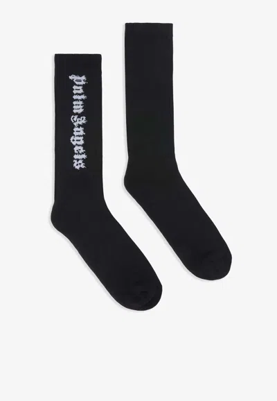 PALM ANGELS FLAMES LOGO JACQUARD SOCKS