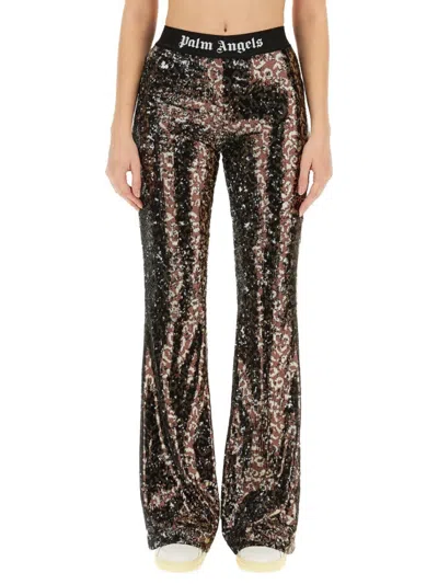 Palm Angels Flare Fit Pants In Black