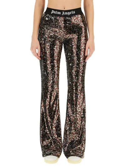 Palm Angels Flare Fit Pants In Multicolour
