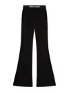 Palm Angels Cotton Flared Trousers In Black