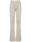 PALM ANGELS FLARED LIGHT BEIGE VISCOSE BLEND KNIT TROUSERS