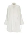 Palm Angels Flared-sleeve Shirt Dress In White