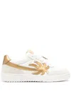 Palm Angels Palm Beach University Leather Sneakers In White