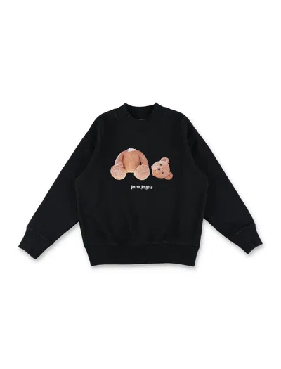 Palm Angels Kids' Fleece Bear In Black