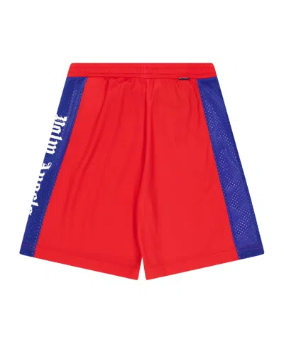 Palm Angels Fleece Shorts In Red