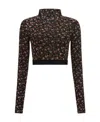 Palm Angels Floral Patterned Crop Top In Black