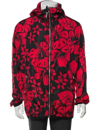 Pre-owned Palm Angels Floral Print Parka W/ Tags In Red