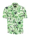 Palm Angels Hibiscus-print Short-sleeve Shirt In Green