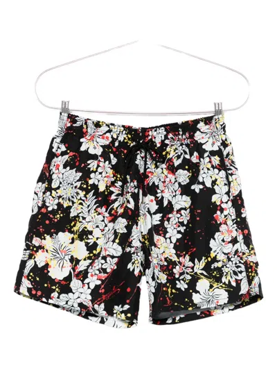 Palm Angels Floral-print Swim Shorts In Black