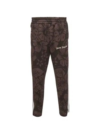 Pre-owned Palm Angels Floral-print Track Pants In Brown