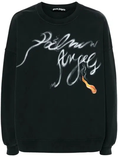 Palm Angels Foggy Pa Sweatshirt In Black
