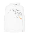 Palm Angels Foggy Pa Printed Drop Shoulder Hoodie In White