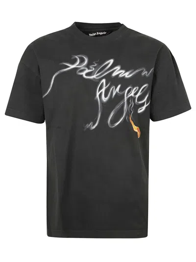 Palm Angels Foggy Pa T-shirt In Black/white