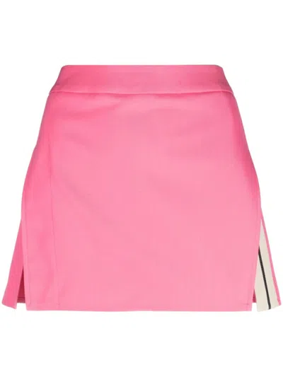 PALM ANGELS FUCHSIA PINK STRIPE DETAIL MINI SKIRT