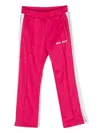PALM ANGELS FUCHSIA TRACK TROUSERS WITH LOGO