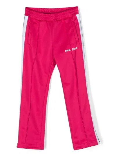 Palm Angels Kids' Logo-embroidered Cotton Track Pants In Pink