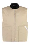Palm Angels Full Zip Field Vest In Neutral
