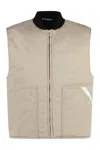 Palm Angels Full Zip Field Vest In Neutral