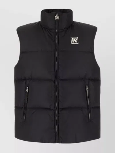 PALM ANGELS FUNNEL NECK SLEEVELESS DOWN JACKET