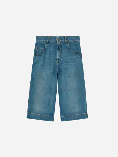 PALM ANGELS PALM ANGELS G-CURVED DENIM BERMUDA SHORTS