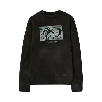 Pre-owned Palm Angels Garment Dye Nightsky Sweatshirt 'black/silver' | Men's Size Xl