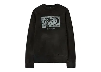 Pre-owned Palm Angels Garment Dye Nightsky Sweatshirt In Black/silver