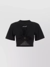 PALM ANGELS GATHERED COTTON T-SHIRT WITH CUT-OUT DETAIL
