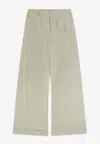 Palm Angels Logo-patch Wide-leg Pants In Beige