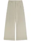 Palm Angels Gb Label Wide-leg Trousers In Neutral