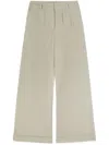 Palm Angels Gb Label Wide-leg Trousers In Neutrals