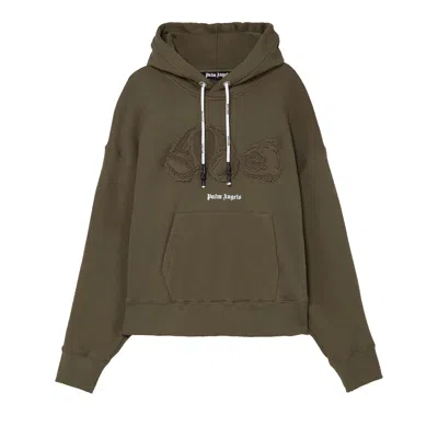 Pre-owned Palm Angels Gd Bear Hoodie 'military/white' In Green