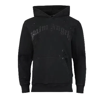 Pre-owned Palm Angels Gd Glittered Logo Hoody 'black'
