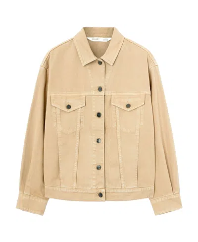 Palm Angels Gd Loose Bull Denim Jacket In Nude