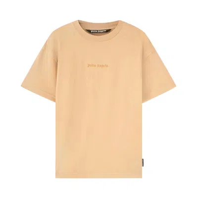 Pre-owned Palm Angels Gd Reverse Logo T-shirt 'beige' In Tan