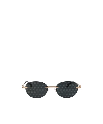 Palm Angels Geometric Sunglasses In Gold-tone