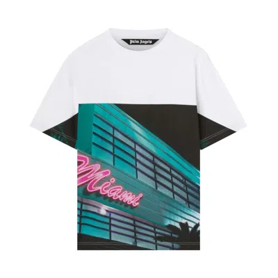 Pre-owned Palm Angels Getty Miami Classic Tee 'white/multicolor'