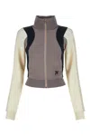 Palm Angels Panelled Turtleneck Sweatshirt With Ribbed Cuffs In Lilacmul