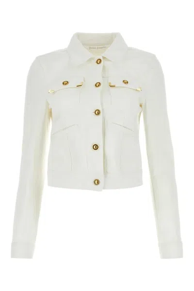 Palm Angels Cotton Utility Jacket In White