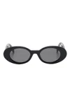 Palm Angels Gilroy Oval-frame Sunglasses In 1007 Black Dark Grey