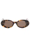 Palm Angels Gilroy Oval-frame Sunglasses In Brown
