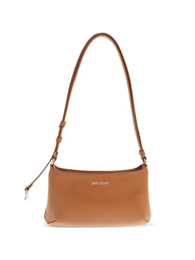 Palm Angels Giorgina Leather Shoulder Bag In Brown