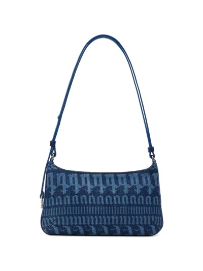 Palm Angels Giorgina Logo-patterned Shoulder Bag In Blue