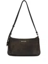 Palm Angels Georgina Shoulder Bag In Black Leather In Brown