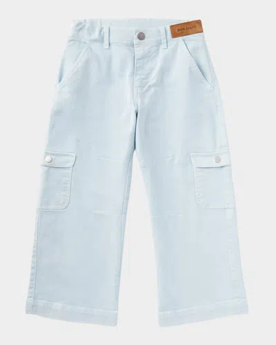 PALM ANGELS GIRL'S CARGO PANTS W/ LOGO PATCH