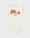 Palm Angels Girl's Teddy Logo-print Bodysuit In Butter Brown