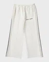 Palm Angels Logo-print Stripe Trim Track Pants In Butter Black