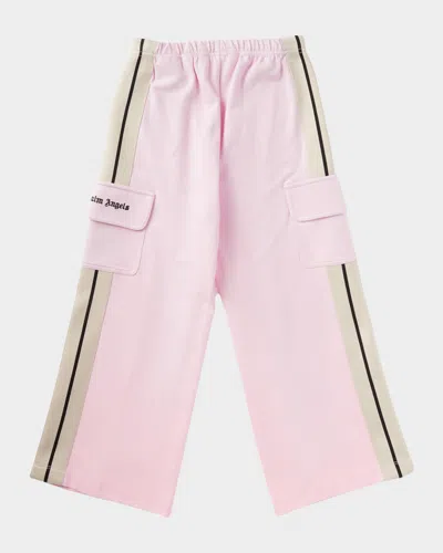 PALM ANGELS GIRL'S WIDE LEG TRACK CARGOS